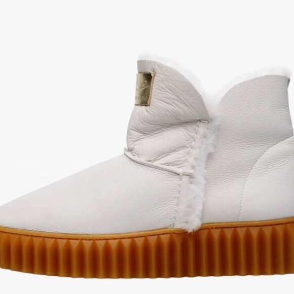 new VOILE BLANCHE BICE HONEY Booties genuine Shearling Lined in Light Gray - Picture 4 of 8